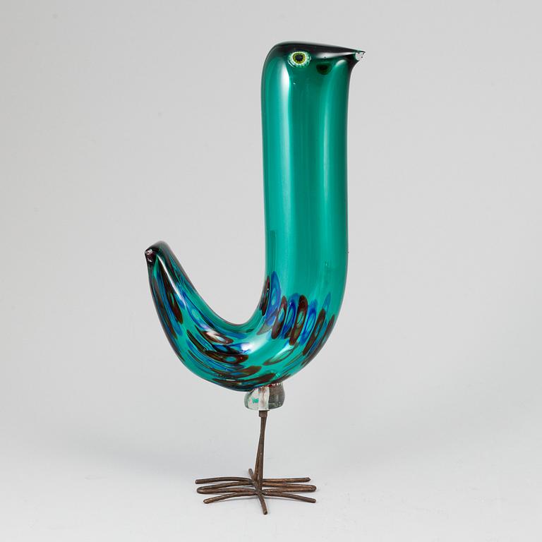 ALESSANDRO PIANON, a "Pulcino" glass bird, Vistosi, Murano, Italy 1960's.