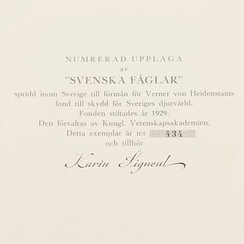 The von Wright brothers, three volumes "Svenska Fåglar", Börtzells tryckeri AB, Stockholm 1927-1929.