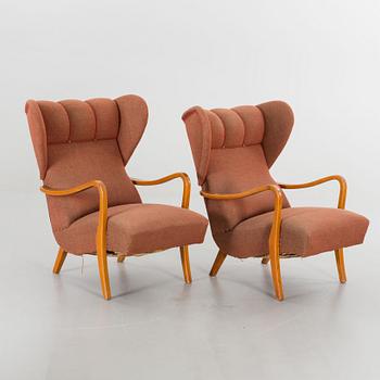 ÖRONLAPPSFÅTÖLJER, ett par, Sverige, 1900-talets mitt.