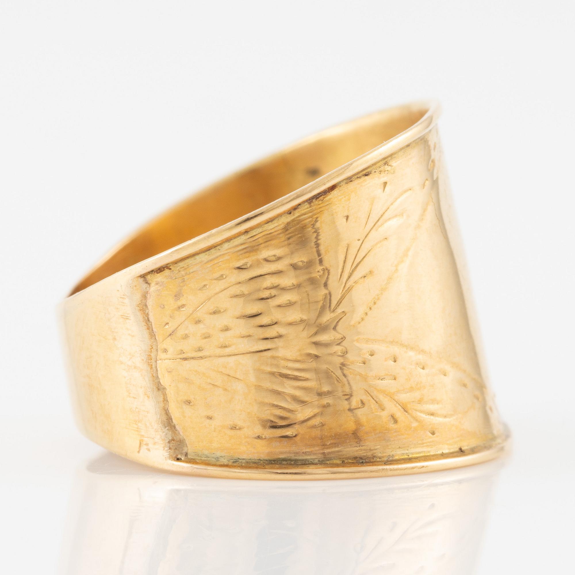 Thimble, ring, sleeve, 18K gold.