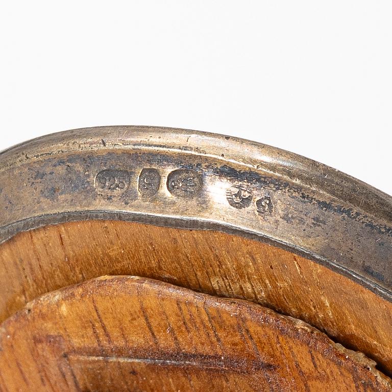 Two sterling Silver Guilloche Enamel frames, marks of David Andersen, Oslo Norway early 20th century.