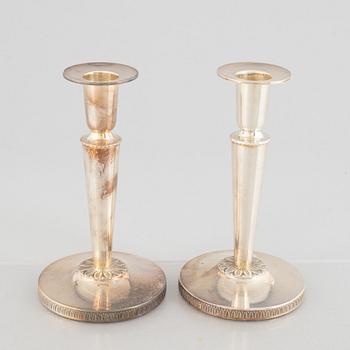 A pair of silver candelsticks, K&EC, Gothenburg, 1968.