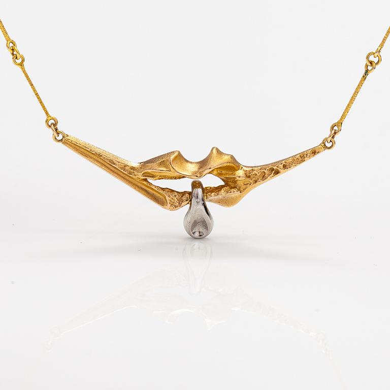 Björn Weckström, Kaulakoru "Dali", 14K kultaa ja platinaa. Lapponia 1987.