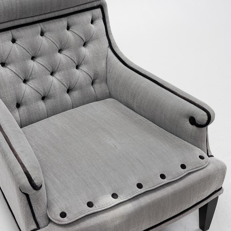 A contemporary easy chair.
