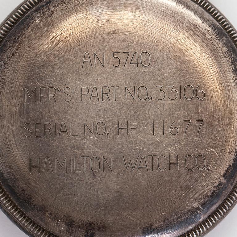 Fickur, Hamilton Watch Co, GCT Military watch, 52 mm,  silver (800), manuell, plastglas.