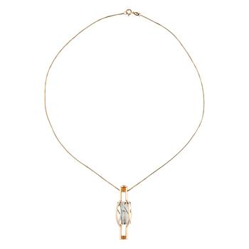 236. Elis Kauppi, HÄNGSMYCKE, 14K gold, rutile quartz, Kupittaan Kulta 1960/70-tal.