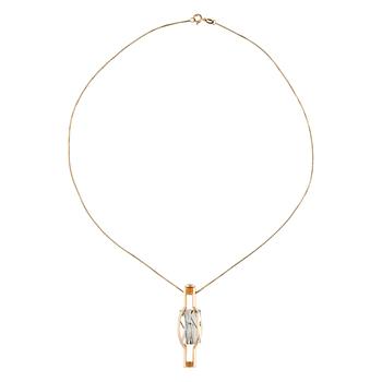 Elis Kauppi, PENDANT, 14K gold, rutile quartz, Kupittaan Kulta 1960´s/70´s.