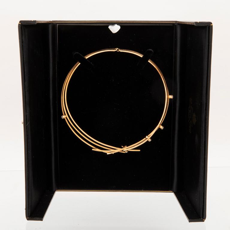 An 18K gold necklace set with round brilliant-cut diamonds by L. Omélius Malmö 1960s.