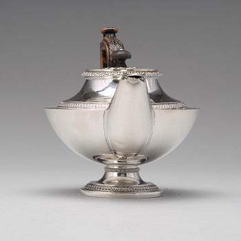 A Swedish early 19th century silver tea-pot, mark of Adolf Zethelius, Stockholm 1816.