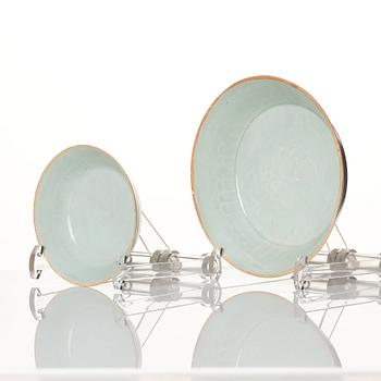 Two qingbai dishes, Song dynasty (960-1279).
