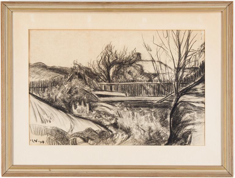 KARL NORDSTRÖM, kolteckningar, ett par, monogramsignerade. En otydligt daterad 1918?.