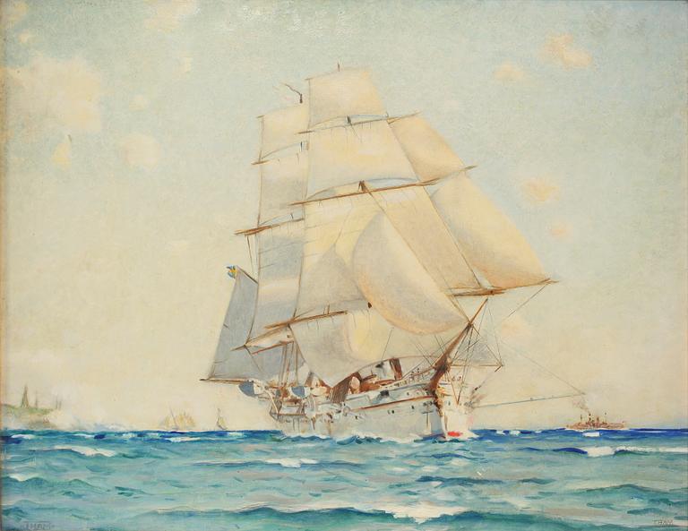 OKÄND KONSTNÄR, olja på pannå, signerad Tham, 1900-talets andra hälft.