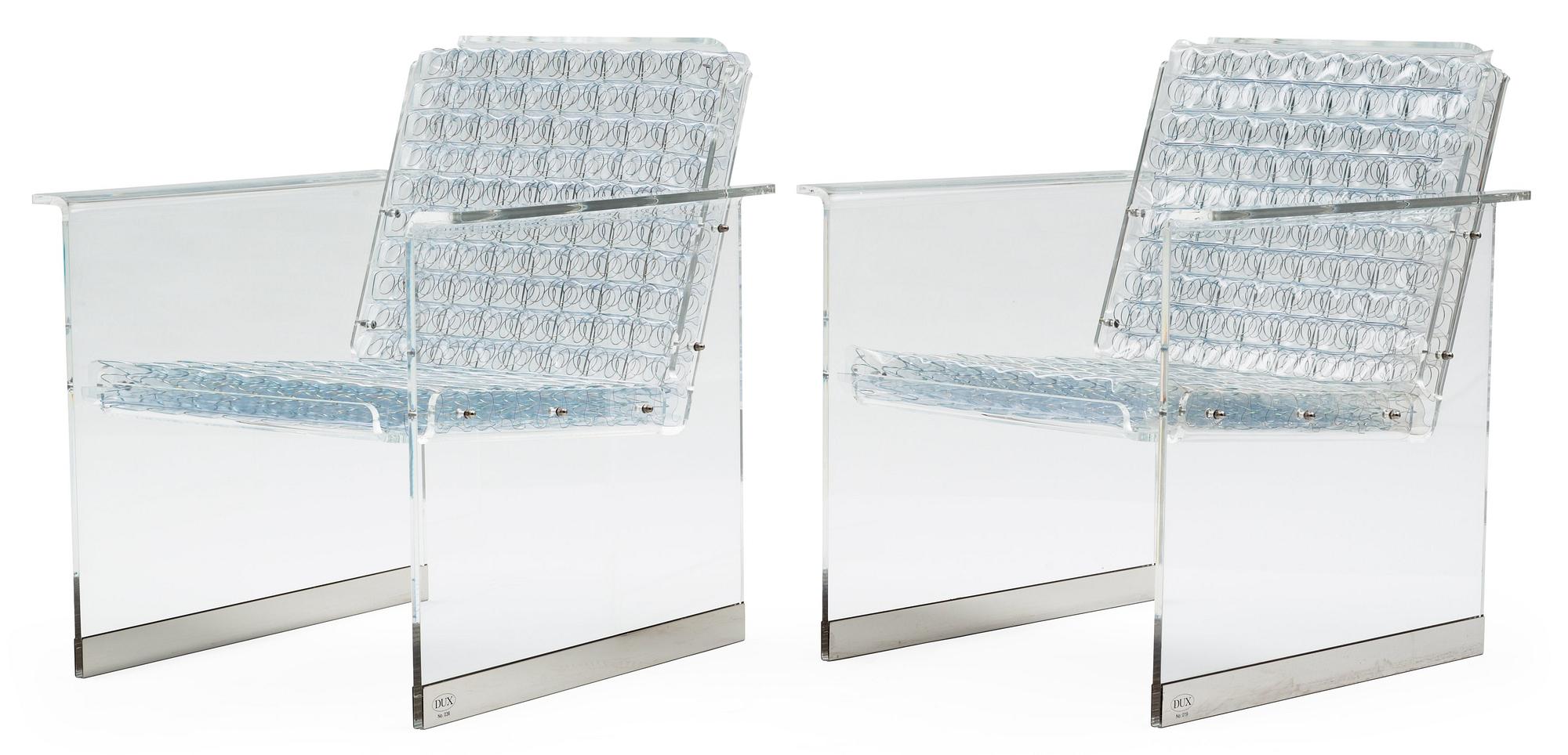 A pair of Arne Rickardt armchairs, 'Pascal', Dux 2002.