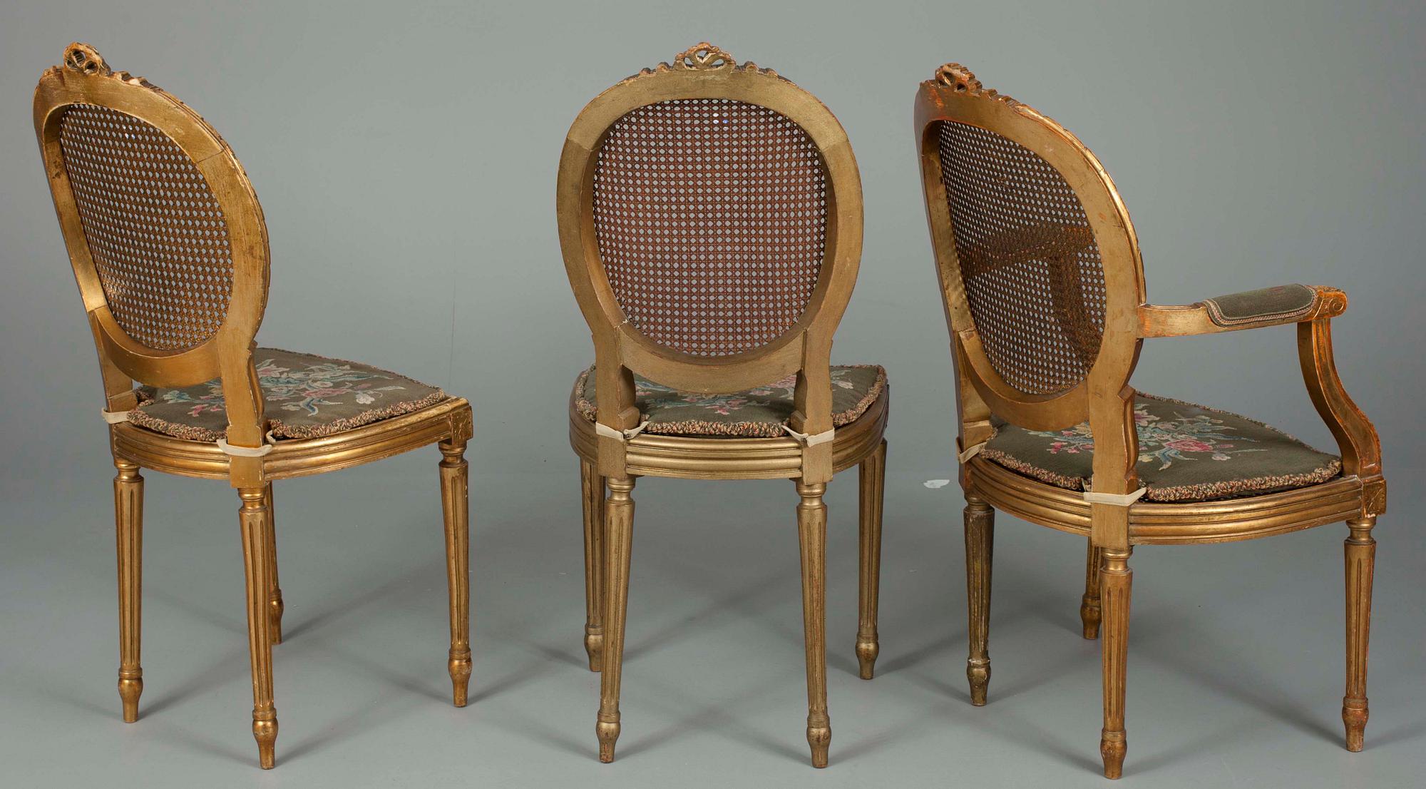 STOLAR, 3 st, Louis XVI-stil.