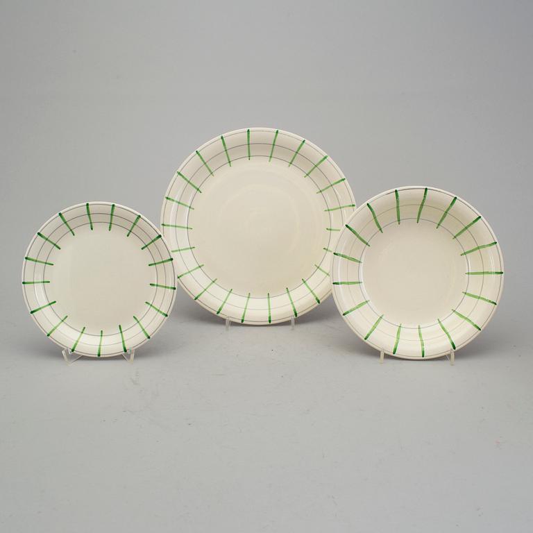 WILHELM KÅGE, servis 37 delar. Flintgods "Spaljé", Gustavsberg.