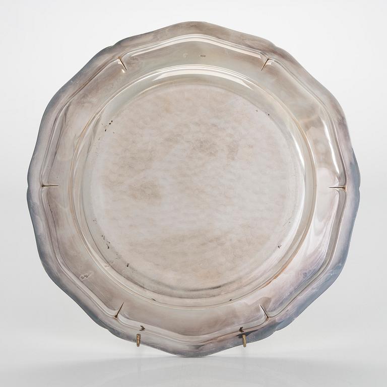 A silver tray, Cohr, Denmark.