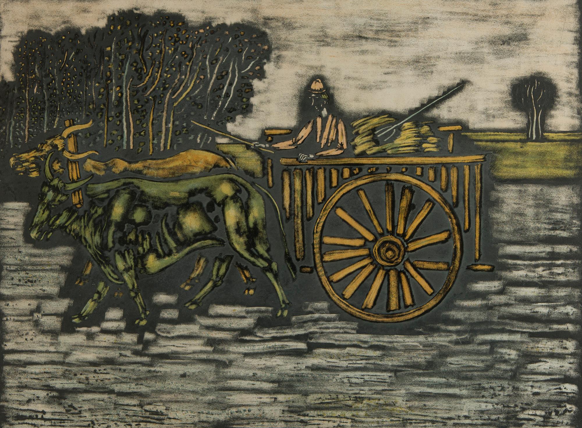 Vytautas Kasiulis, Man med oxvagn.
