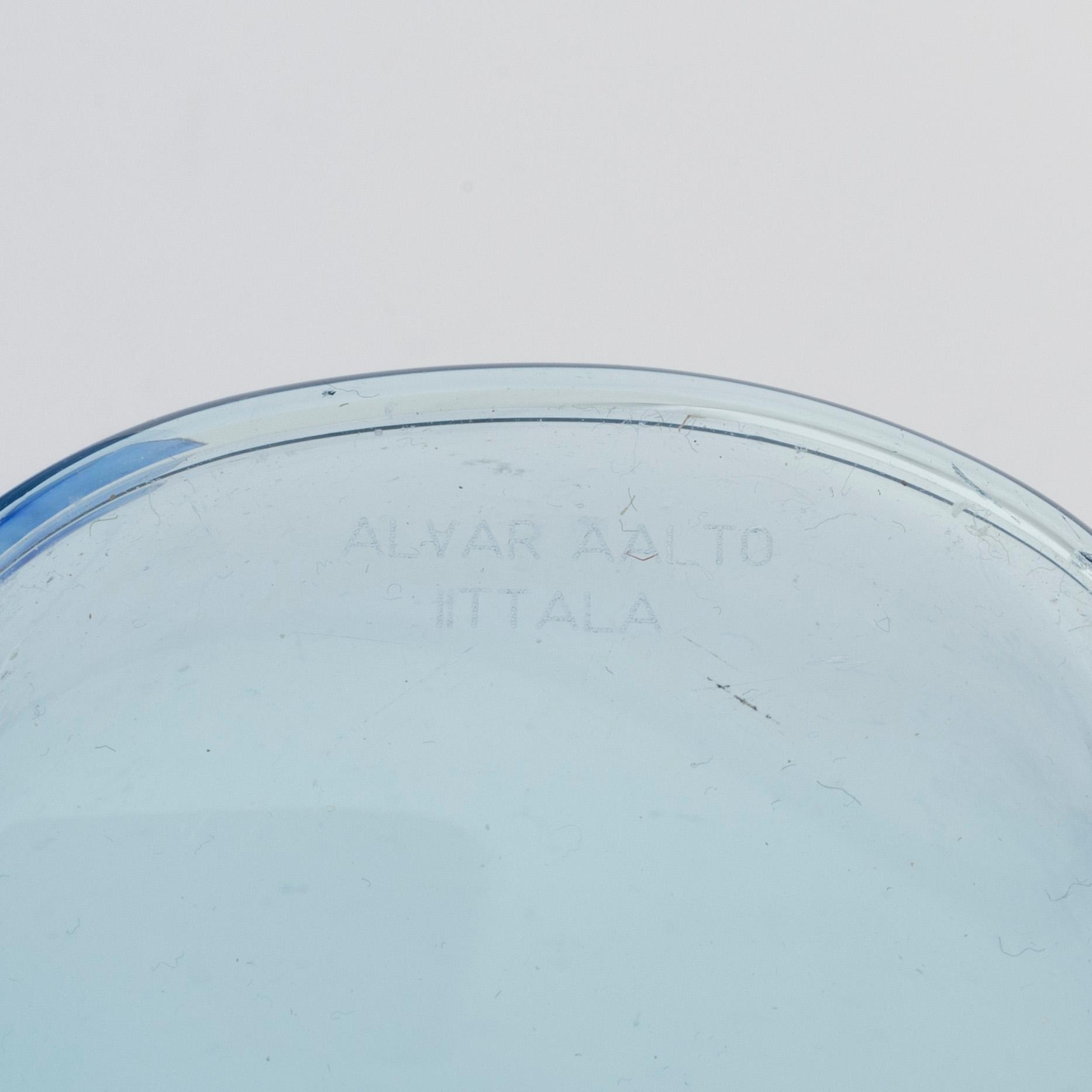 Alvar Aalto, four glass vases, Iittala, Finland.