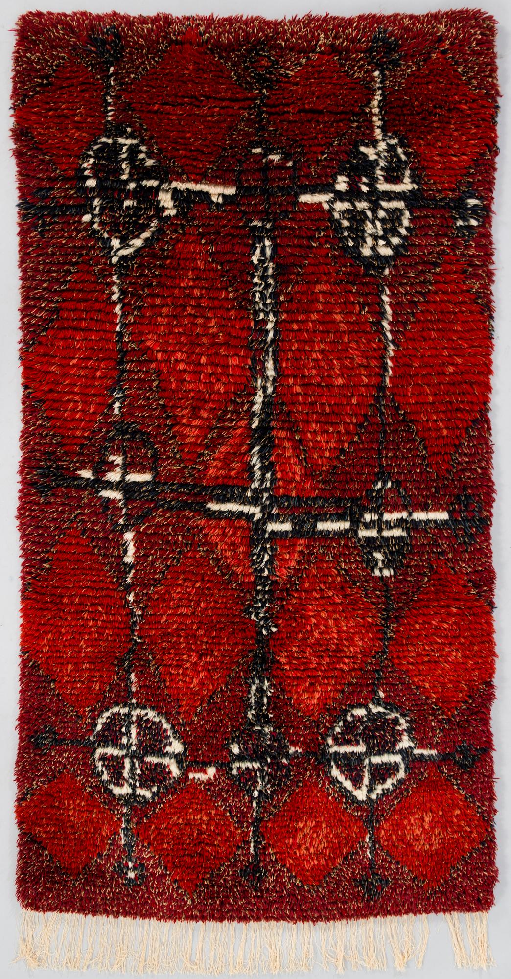 Raija Gripenberg, rya. Modell för Helmi Vuorelma. Ca 197x106 cm.
