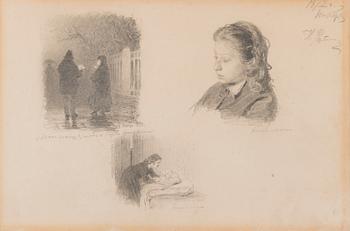 ILJA JEFIMOVITJ REPIN, teckning, signerad och daterad november 1872.