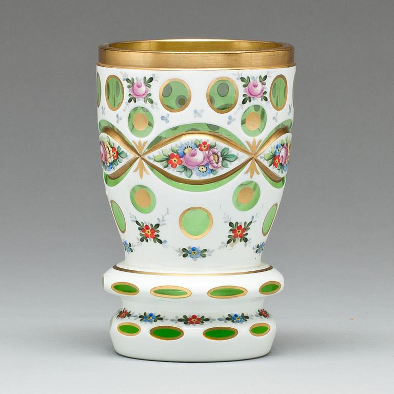 BÄGARGLAS, glas, Böhmen, 1800-tal.