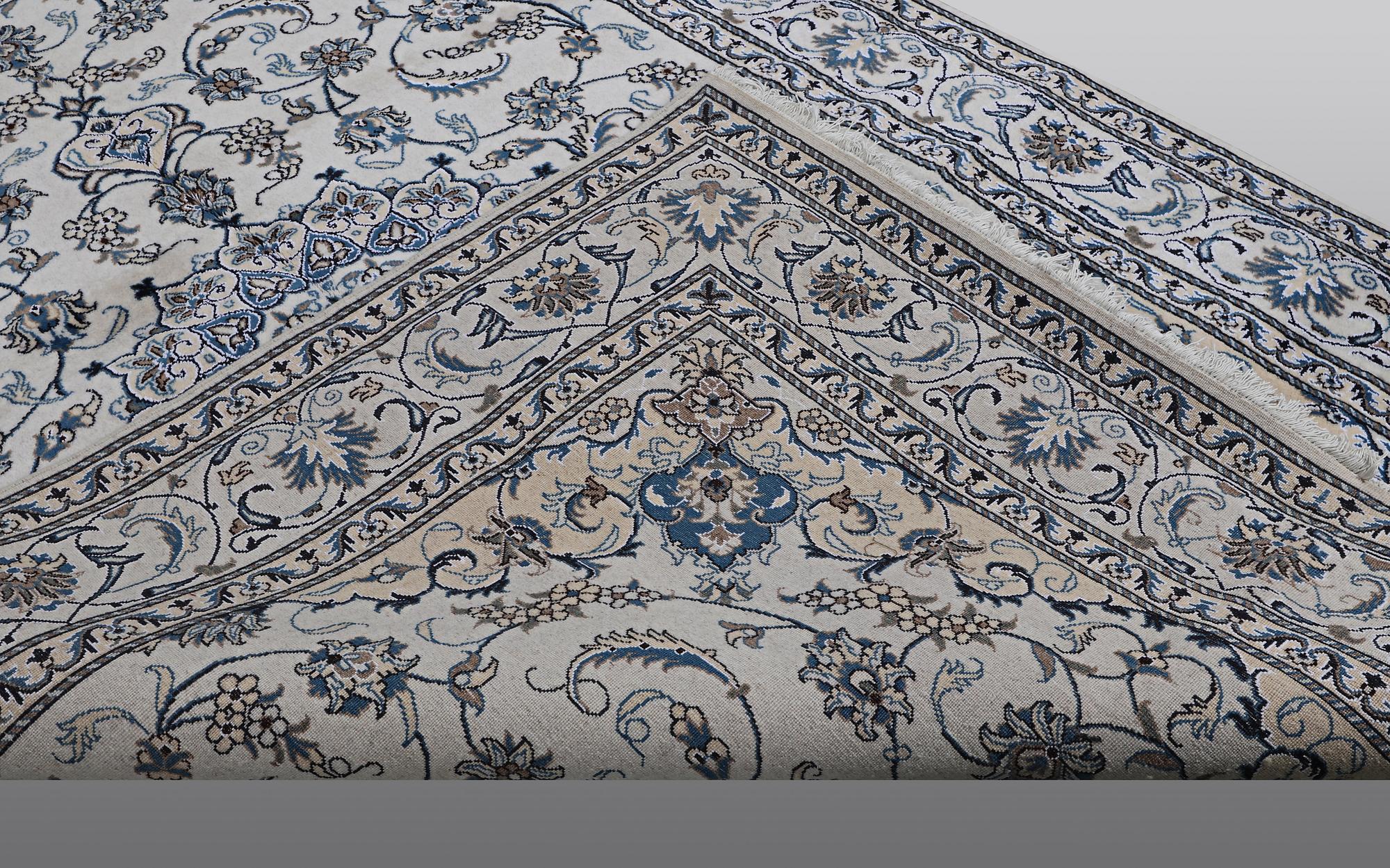A carpet, Nain, parrt silk, ca 287 x 200 cm.