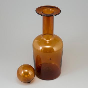 A 20th century glass flask with large stopper design Otto Brauer for Kastrup/Holmegaard, Denmark.