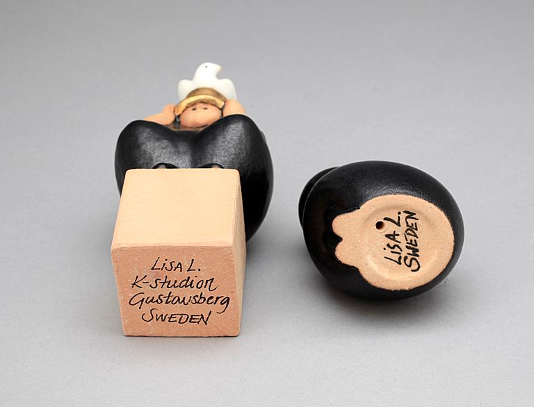 FIGURINER, 2 st, stengods, Lisa Larson, Gustavsberg, 2000-tal.