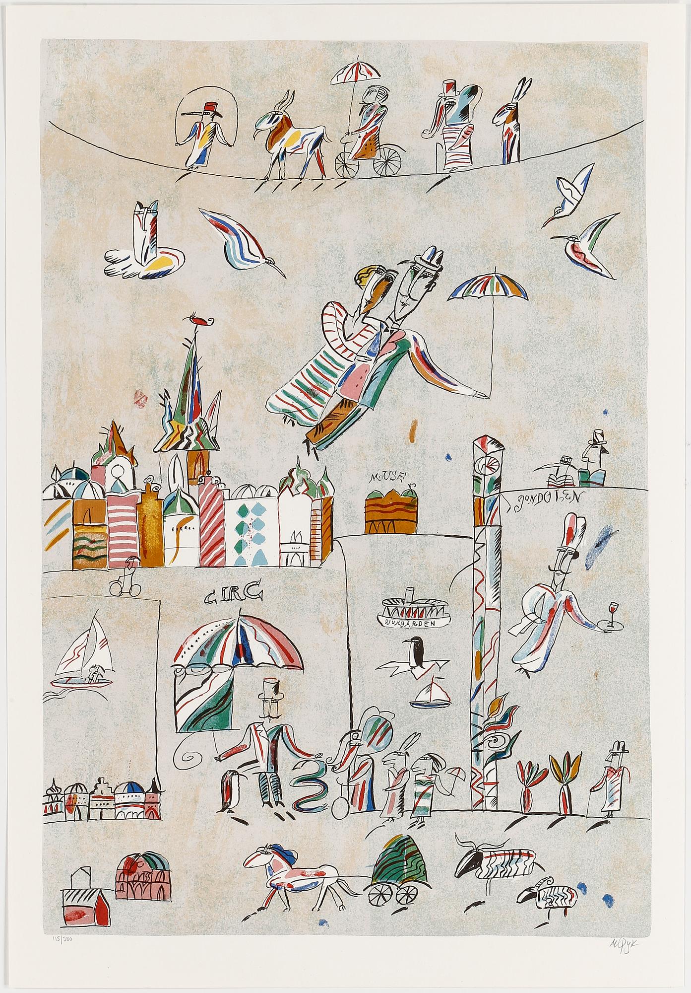 MADELEINE PYK, färglitografi, signerad och numrerad 115/380.