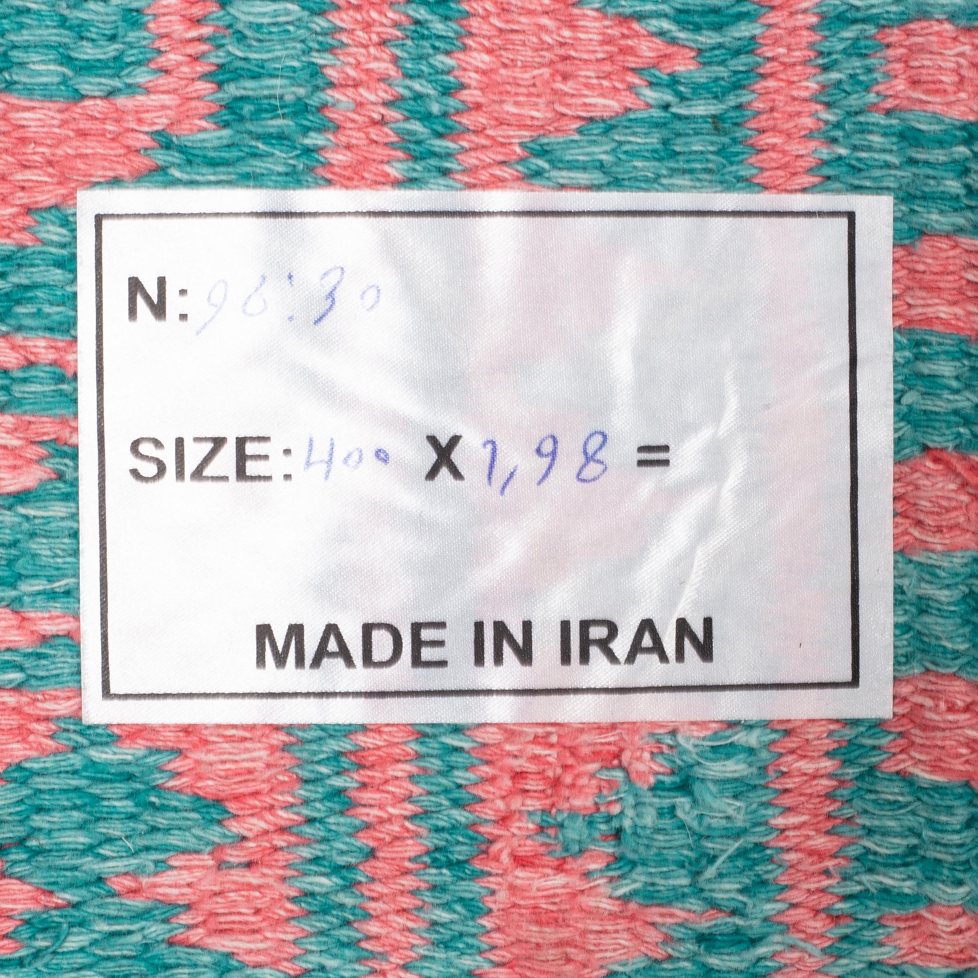 A CARPET, ZILO, Flat weave, Sirjan ca 400 x 198 cm.