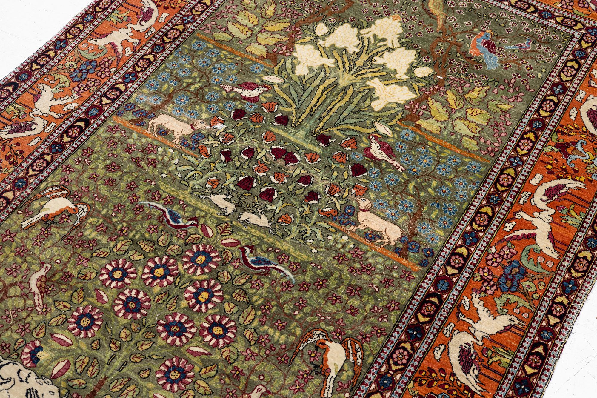 An antique Mobarekeh rug, central Persia, c. 230 x 130 cm.