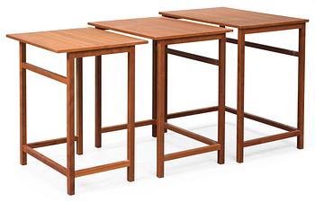 848. A Josef Frank mahogany nest of tables, Firma Svenskt Tenn.
