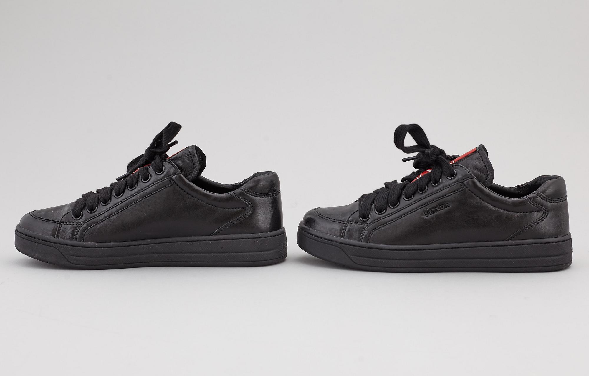 PRADA, sneakers, två par, storlek 35,5.