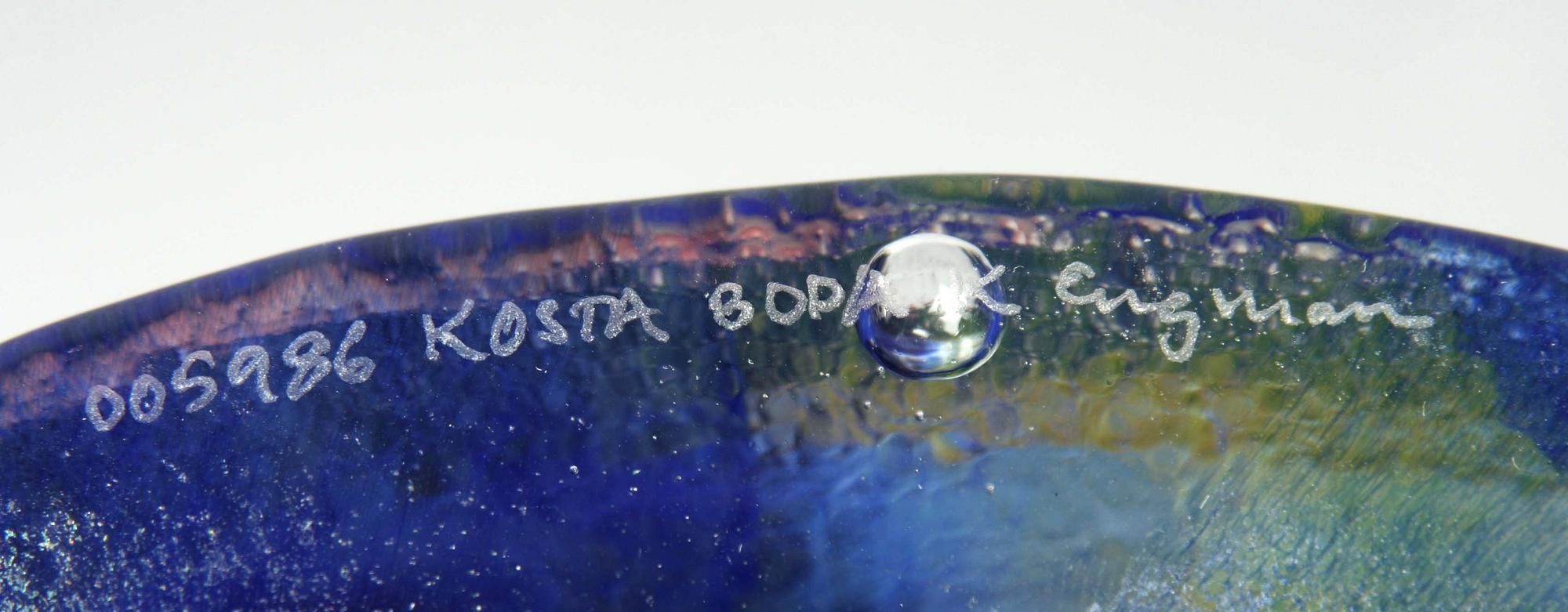 SKULPTUR, glas. Kjell Engman, Kosta Boda.