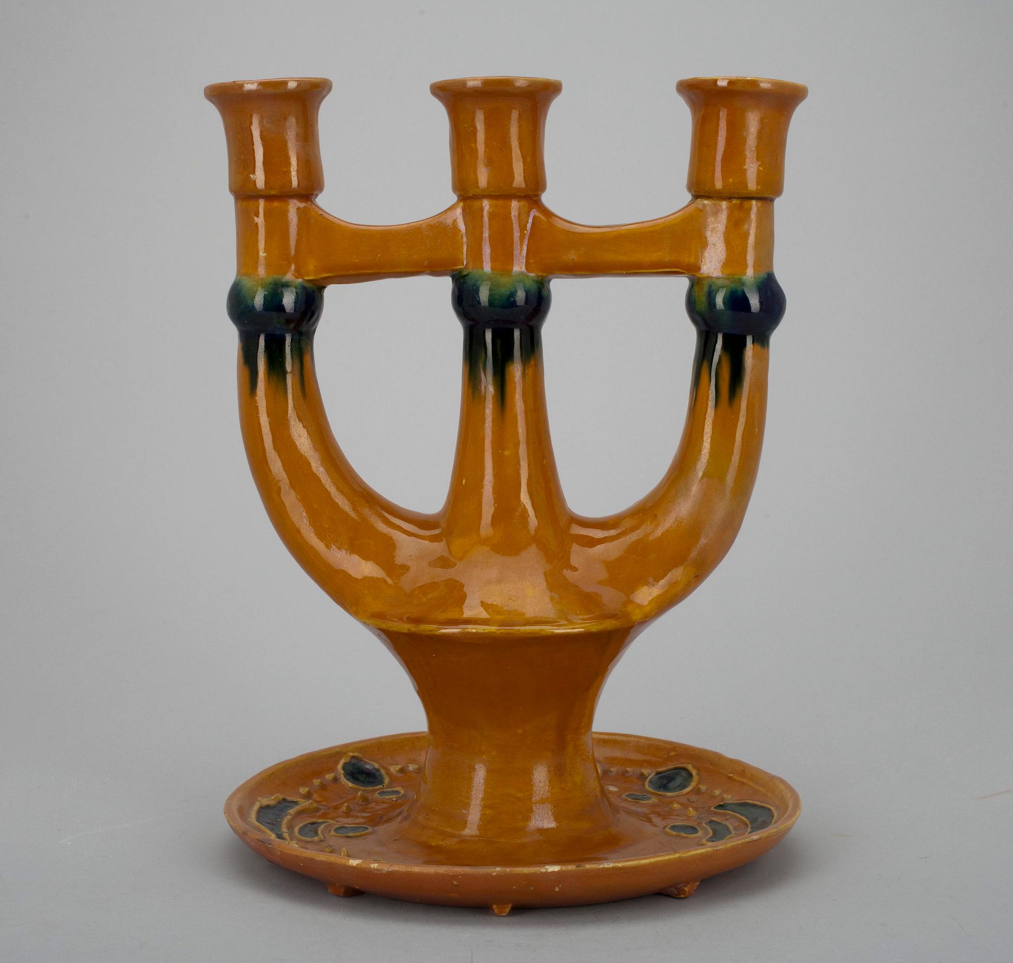 LJUSSTAKE, keramik, jugend, Tyskland ca 1900.