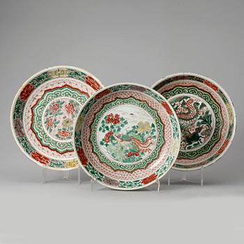 FAT, 3 st, porslin, Kina, Kangxi, (1664-1722).