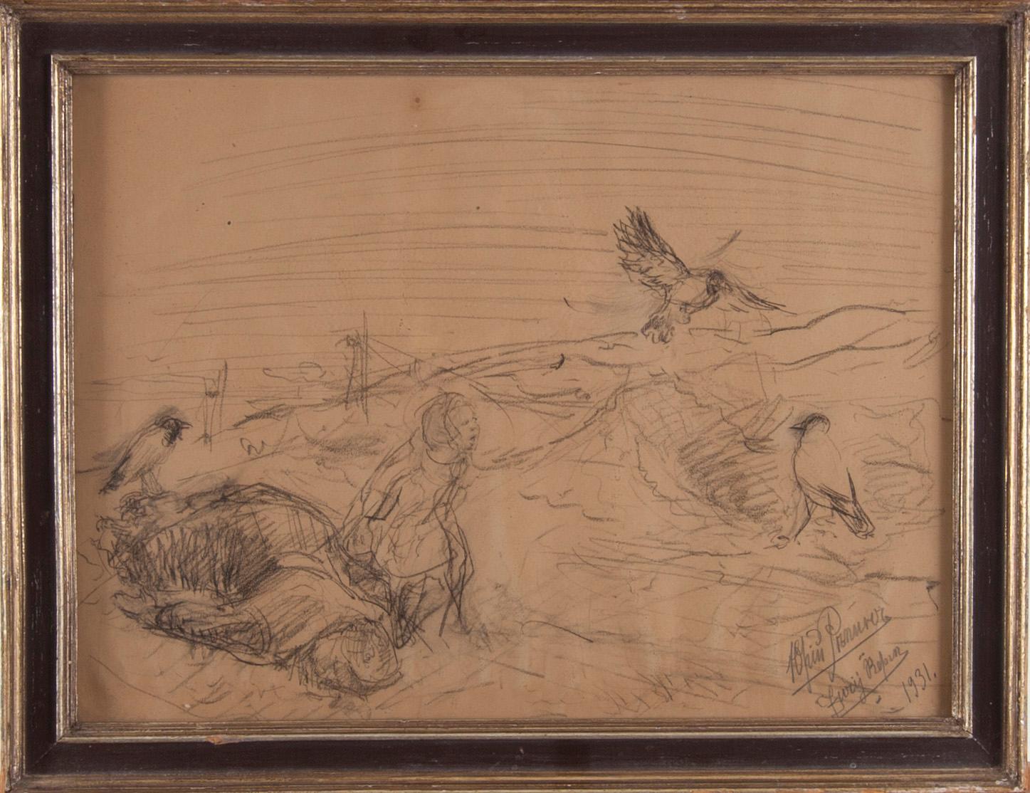JURI ILICH REPIN, teckning, signerad och daterad 1931.