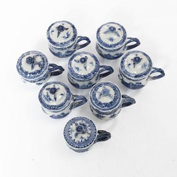 A group of eight Chinese blue and white porcelain custard cups with covers, Qing dynasty, Qianlong (1736-95).