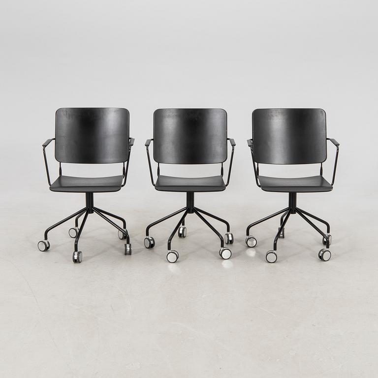 Karmstolar 6 st "Feather swivel" Edsbyn samtida.