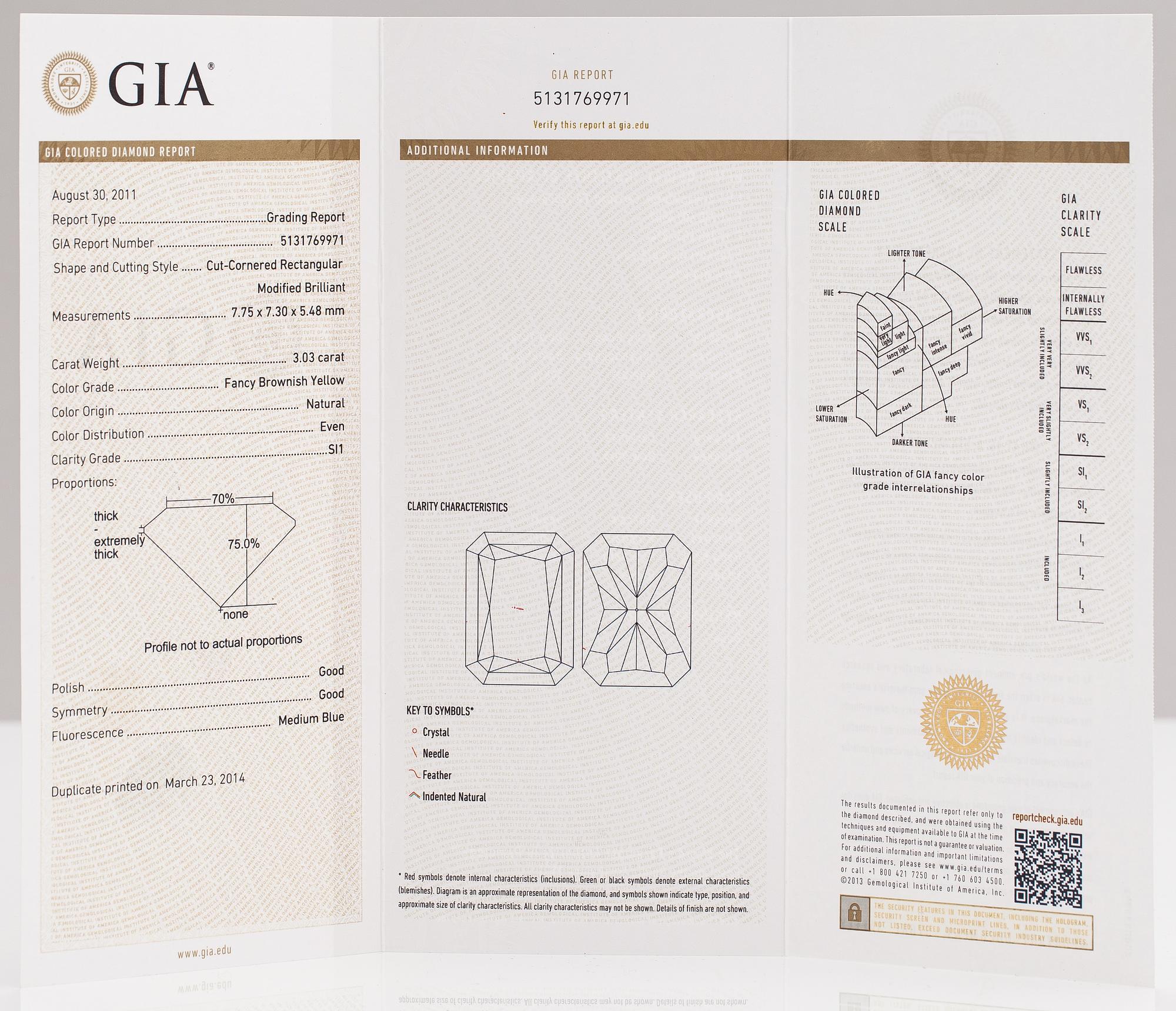 A 18K white gold ring with diamonds ca. 4.03 ct in total. With GIA certificate.