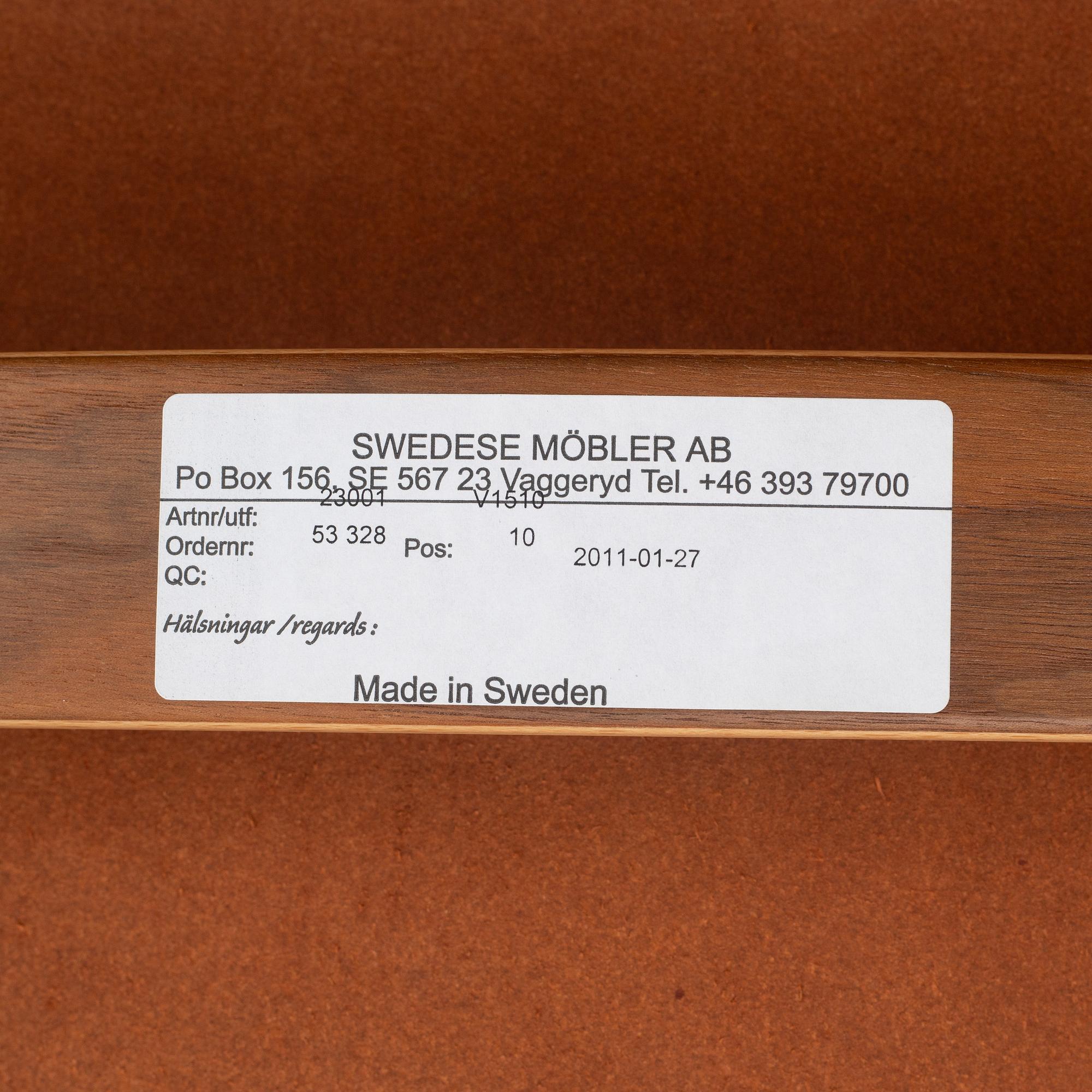 Yngve Ekström, armchair with footstool, "Lamino", Swedese, 2011.