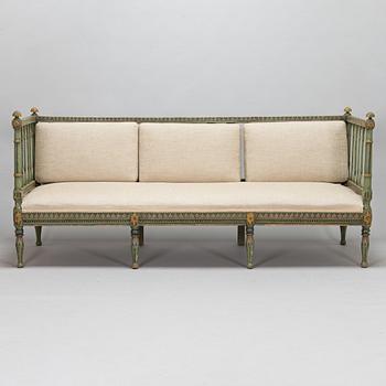 Soffa, sengustaviansk, omkring 1800.