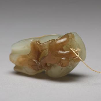 A set of three nephrite figurines, Qing dynasty.