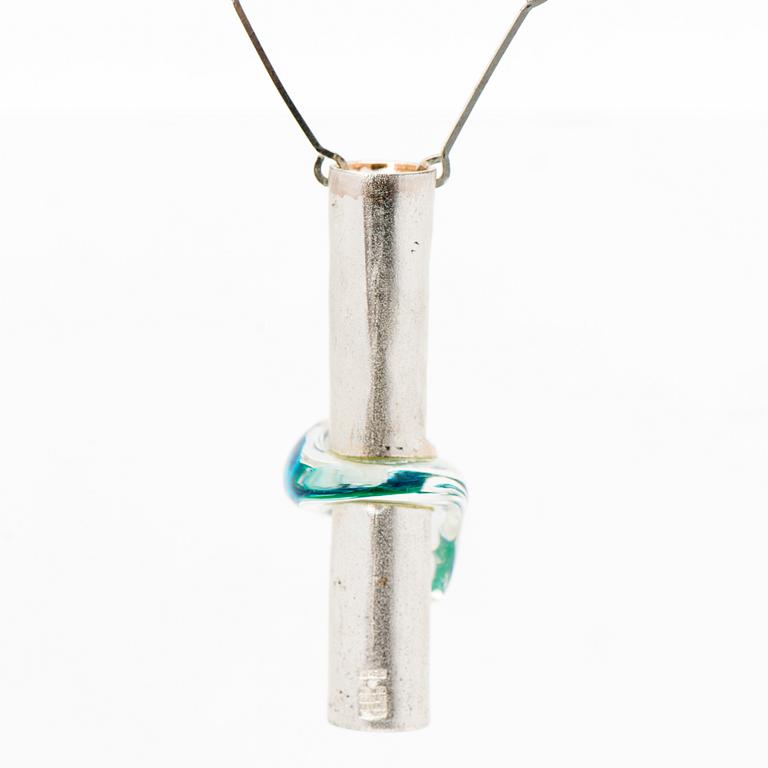 BJÖRN WECKSTRÖM, HALSSMYCKE, "Ishjärtat", akryl, silver. Lapponia 1971.