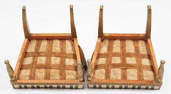 A pair of late Gustavian open armchairs attributed to E. Ståhl (master in Stockholm 1794-1820).