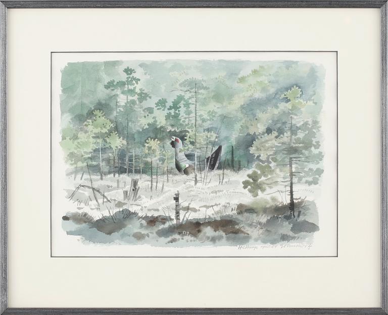 GUNNAR BRUSEWITZ, akvarell, signerad, daterad "Huddinge april - 84".