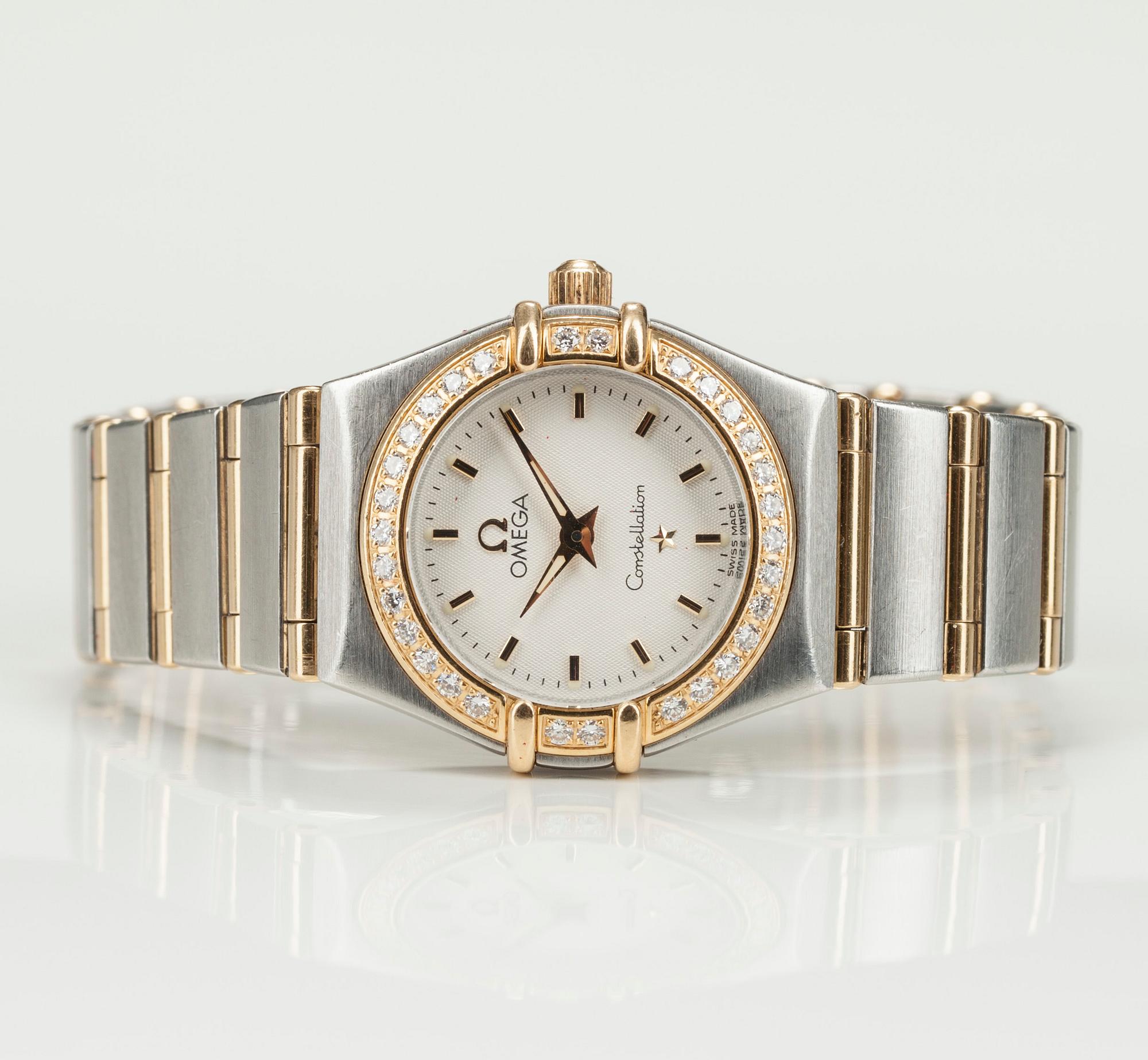 ARMBANDSUR, dam, Omega Constellation, guld, stål och diamanter. 2000.