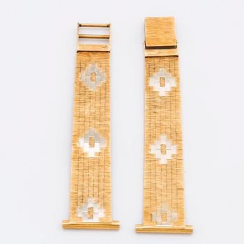 KLOCKARMBAND - 18K, rött och vitt, 1900-talets senare hälft.ca 32g.