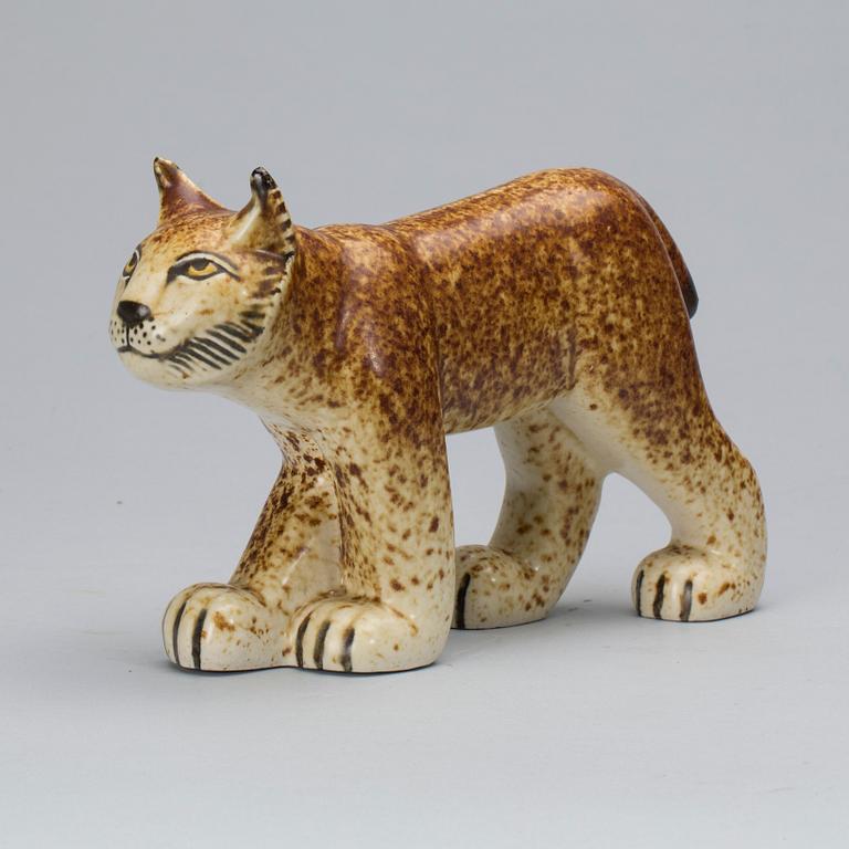 FIGURIN, stengods, "Lodjur", Lisa Larson, Gustavsberg.
