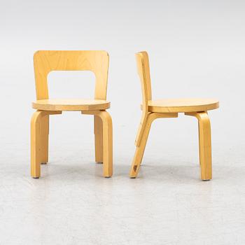 Alvar Aalto, children's chairs, 4 pcs, Artek, Finland.